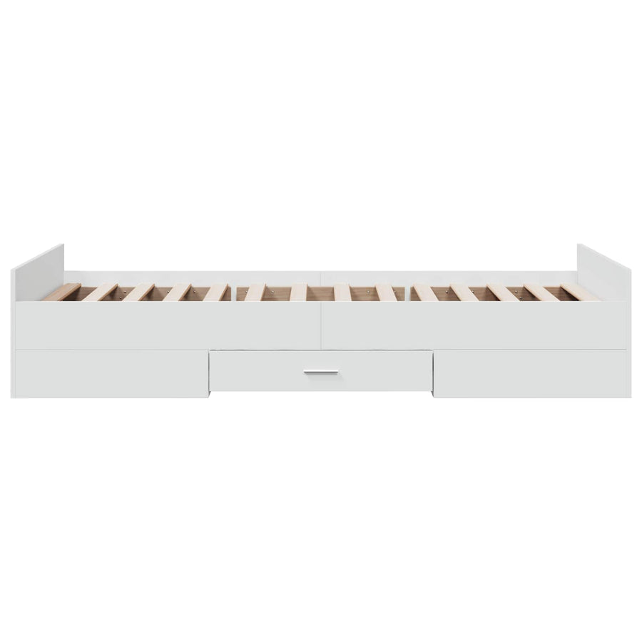 Bedframe met opslag met lade Wit 80 x 200 cm Bewerkt hout