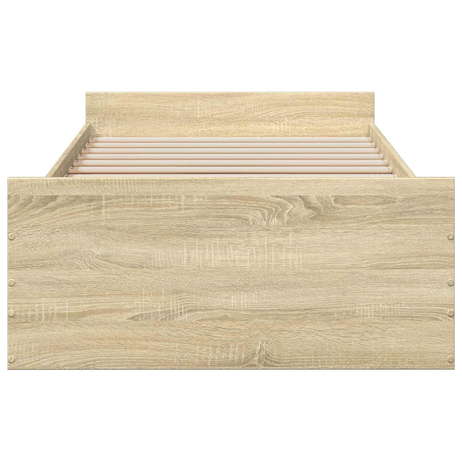 Bedframe met opslag Sonoma Eiken 80 x 200 cm Bewerkt hout