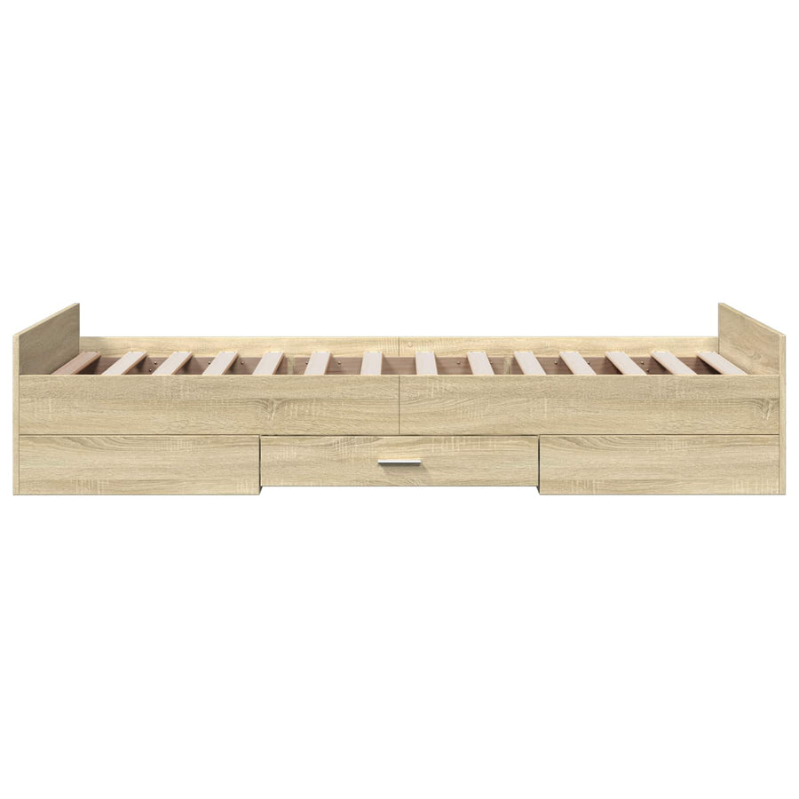 Bedframe met opslag Sonoma Eiken 80 x 200 cm Bewerkt hout