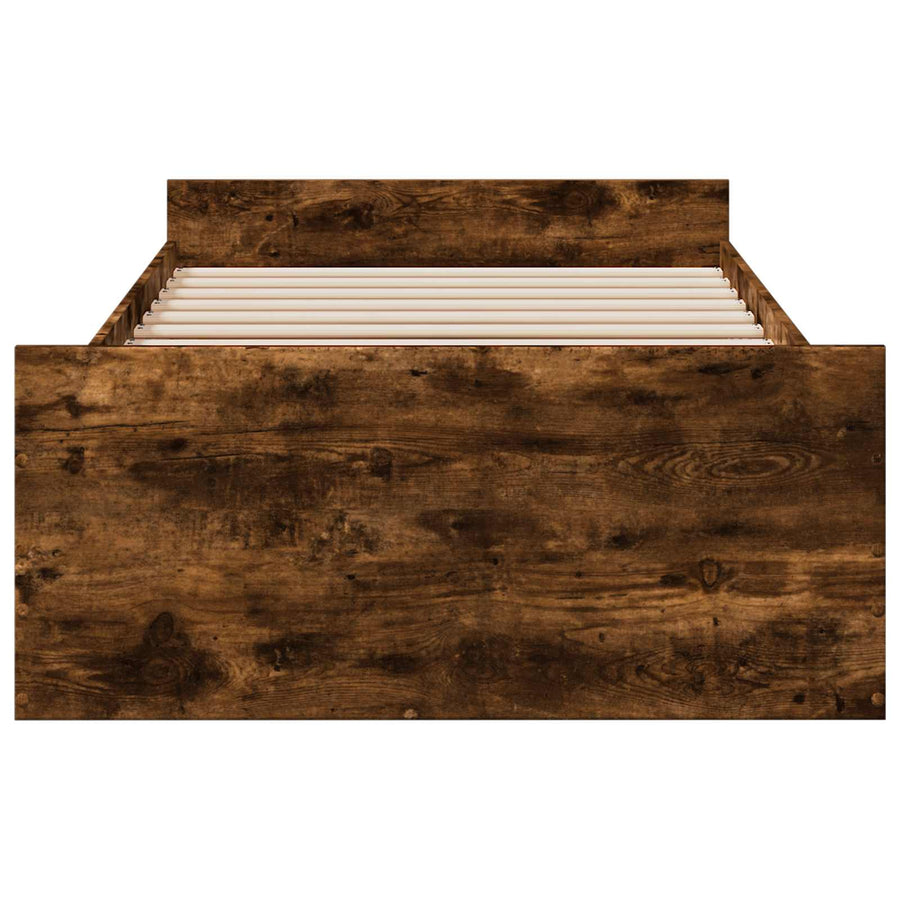 Bedframe met opslag Gerookt eiken 80 x 200 cm Bewerkt hout