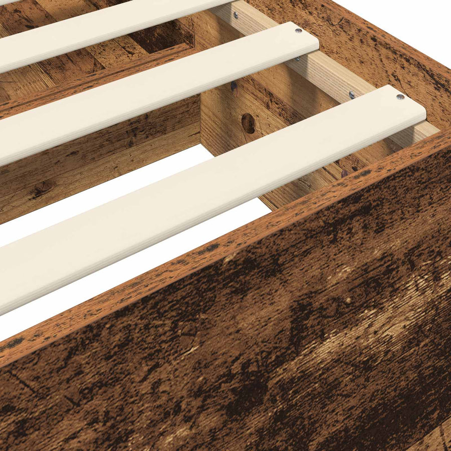 Bedframe met opslag met lade Oud hout 80 x 200 cm Bewerkt hout