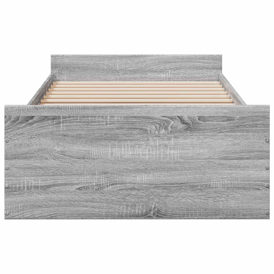 Bedframe met opslag Grijs Sonoma 80 x 200 cm Bewerkt hout