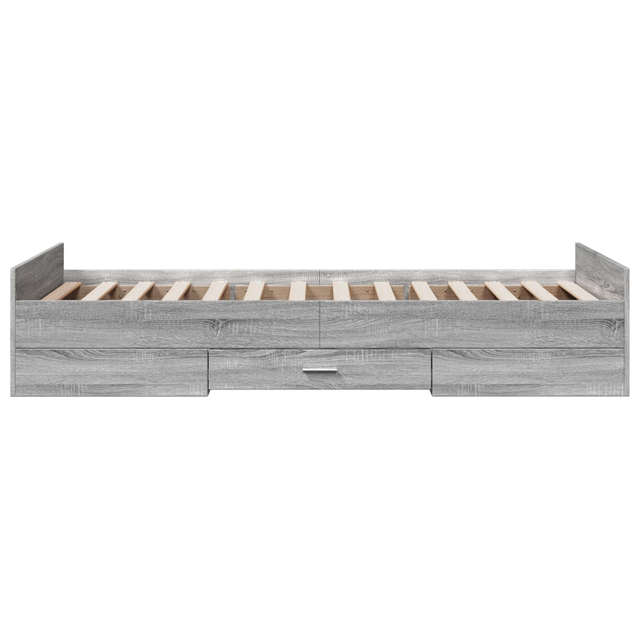 Bedframe met opslag Grijs Sonoma 80 x 200 cm Bewerkt hout