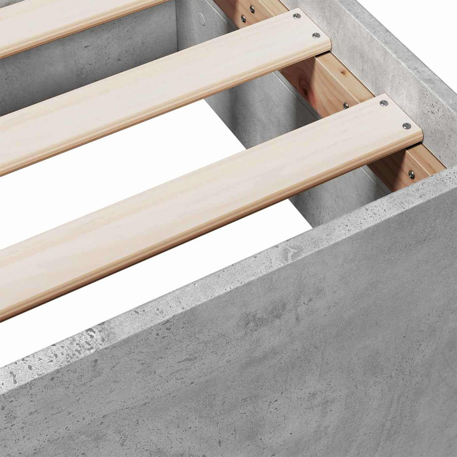 Bedframe met opslag Betongrijs 80 x 200 cm Bewerkt hout