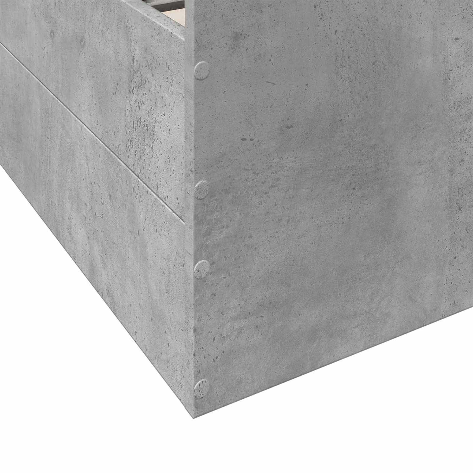 Bedframe met opslag Betongrijs 80 x 200 cm Bewerkt hout