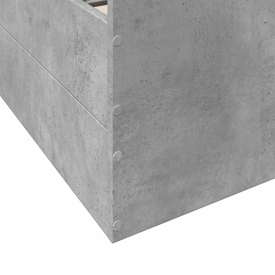 Bedframe met opslag Betongrijs 80 x 200 cm Bewerkt hout