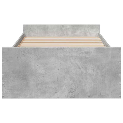 Bedframe met opslag Betongrijs 80 x 200 cm Bewerkt hout