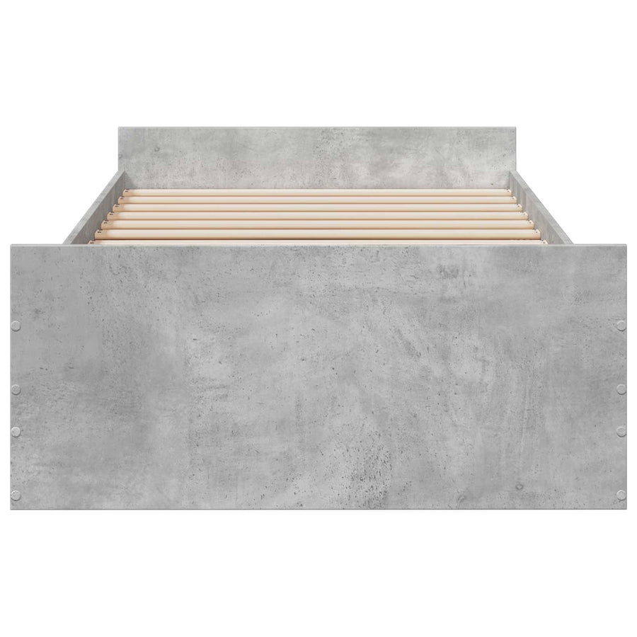 Bedframe met opslag Betongrijs 80 x 200 cm Bewerkt hout