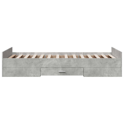 Bedframe met opslag Betongrijs 80 x 200 cm Bewerkt hout