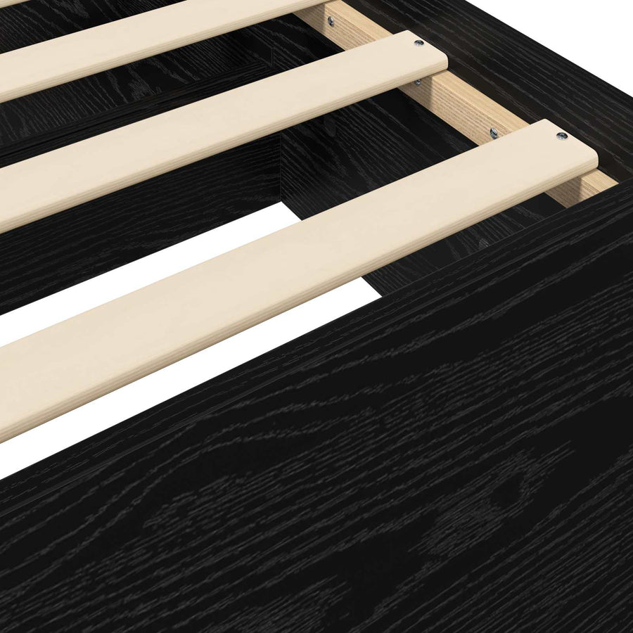 Bedframe met opslag Zwart eiken 80 x 200 cm Bewerkt hout