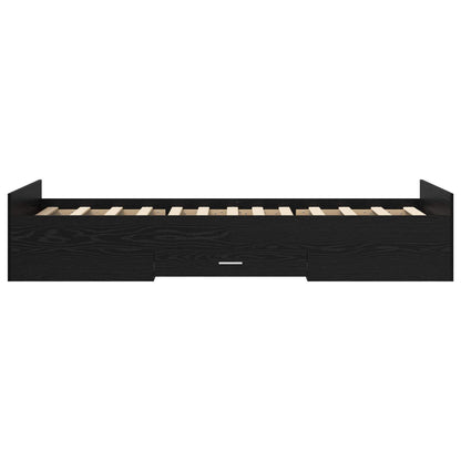 Bedframe met opslag Zwart eiken 80 x 200 cm Bewerkt hout
