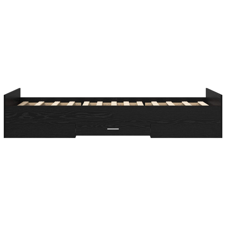 Bedframe met opslag Zwart eiken 80 x 200 cm Bewerkt hout
