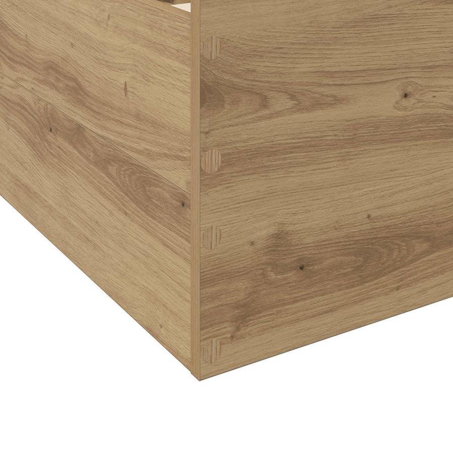 Bedframe met opslag Artisanaal eiken 80 x 200 cm Bewerkt hout