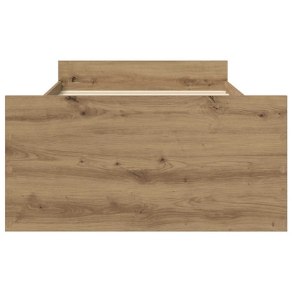 Bedframe met opslag Artisanaal eiken 80 x 200 cm Bewerkt hout