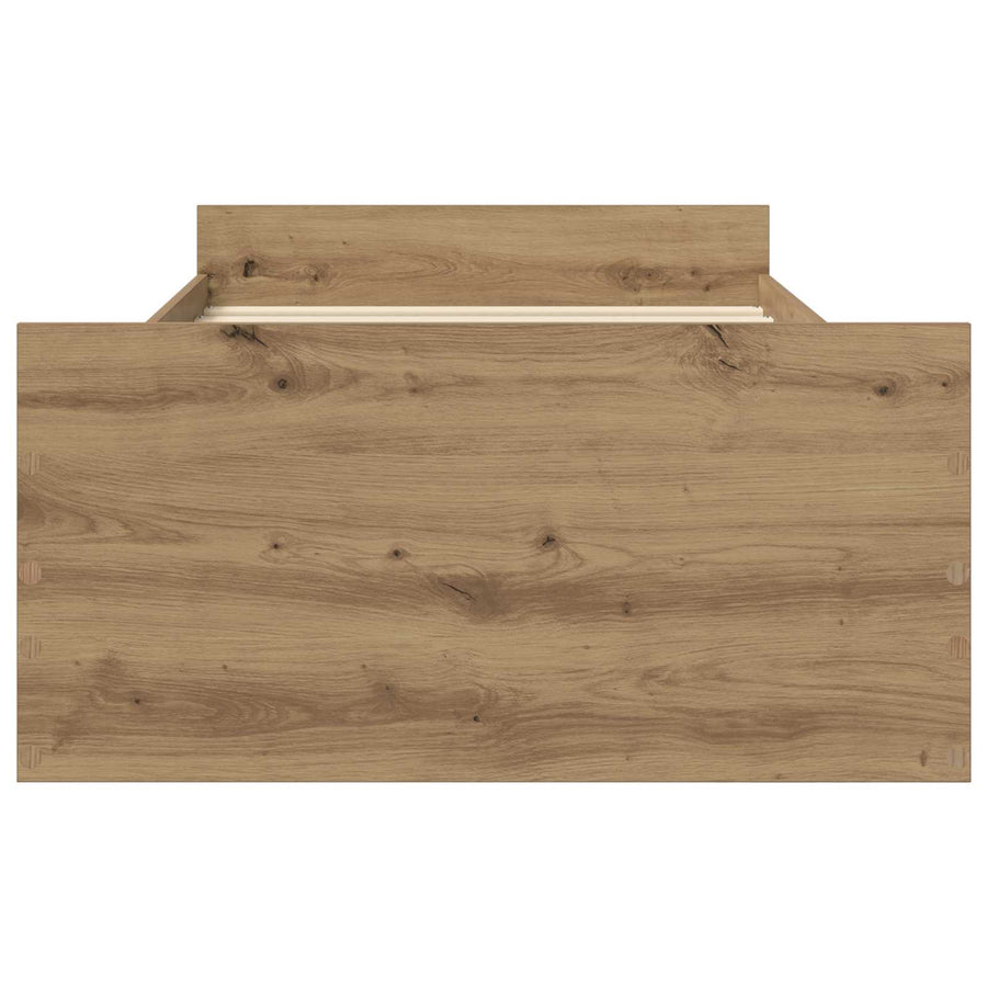 Bedframe met opslag Artisanaal eiken 80 x 200 cm Bewerkt hout
