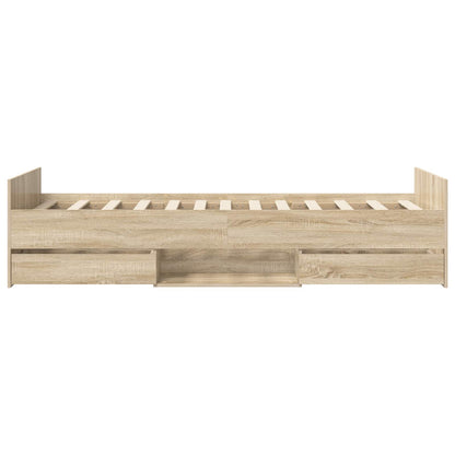 Bedframe met lade met hoofdeinde Sonoma Eiken Bewerkt hout