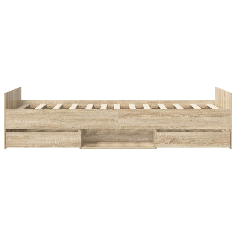 Bedframe met lade met hoofdeinde Sonoma Eiken Bewerkt hout