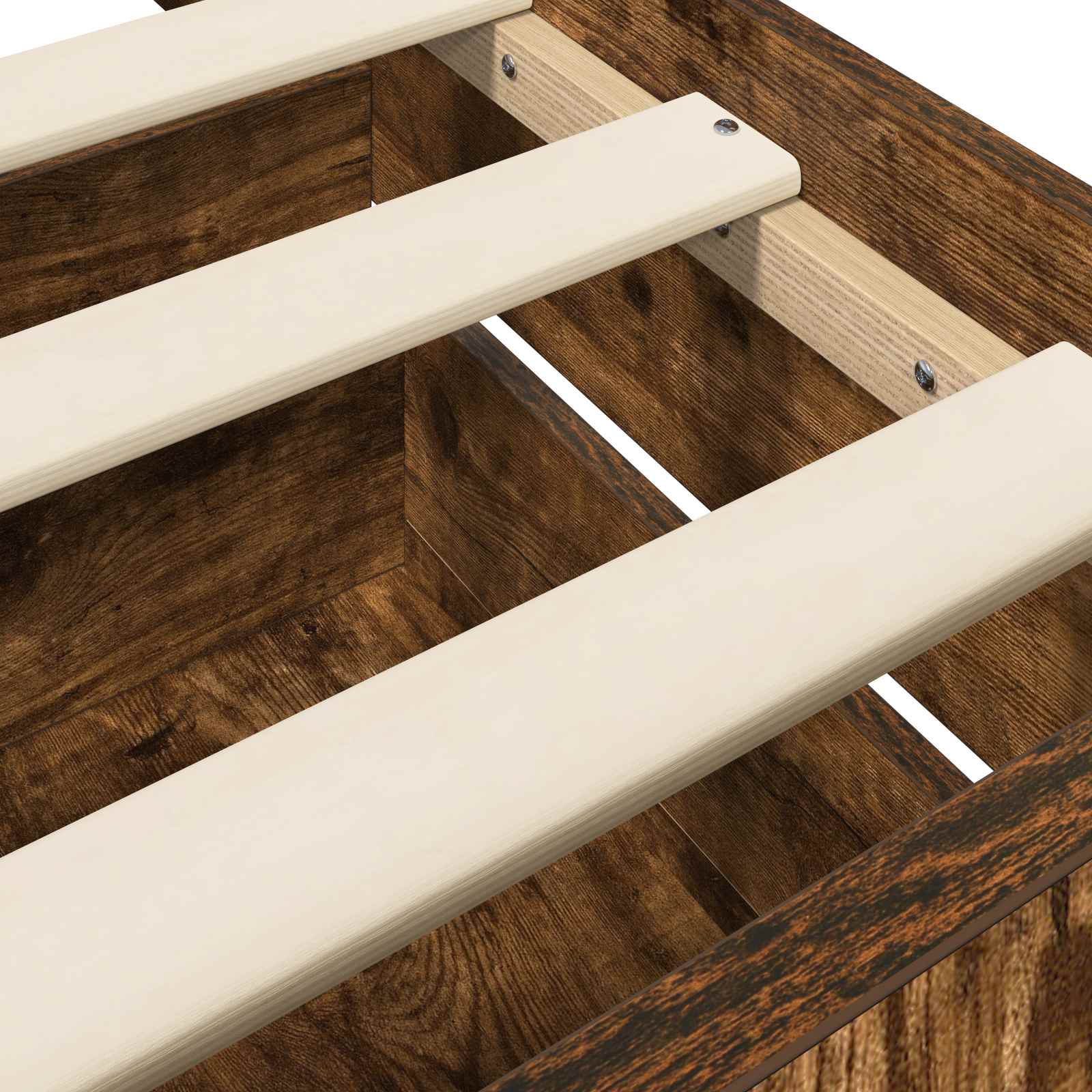 Bedframe met lade met hoofdeinde Gerookt eiken Bewerkt hout