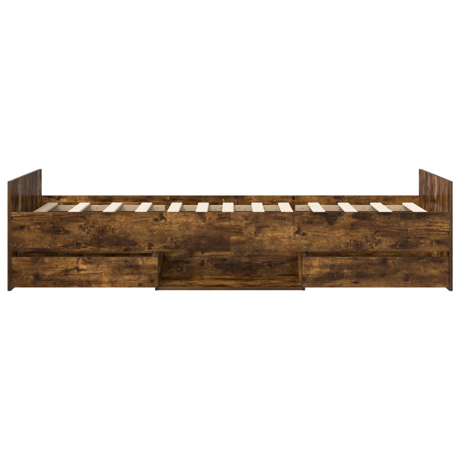 Bedframe met lade met hoofdeinde Gerookt eiken Bewerkt hout