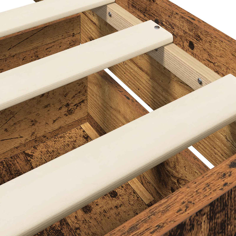Bedframe met lade met hoofdeinde Oud hout Bewerkt hout