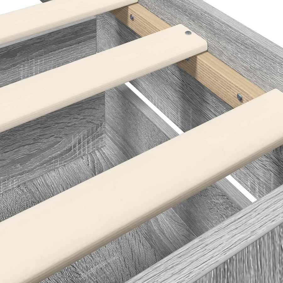 Bedframe met lade met hoofdeinde Grijs Sonoma Bewerkt hout