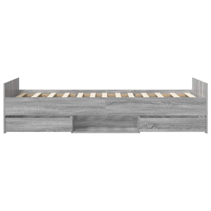 Bedframe met lade met hoofdeinde Grijs Sonoma Bewerkt hout