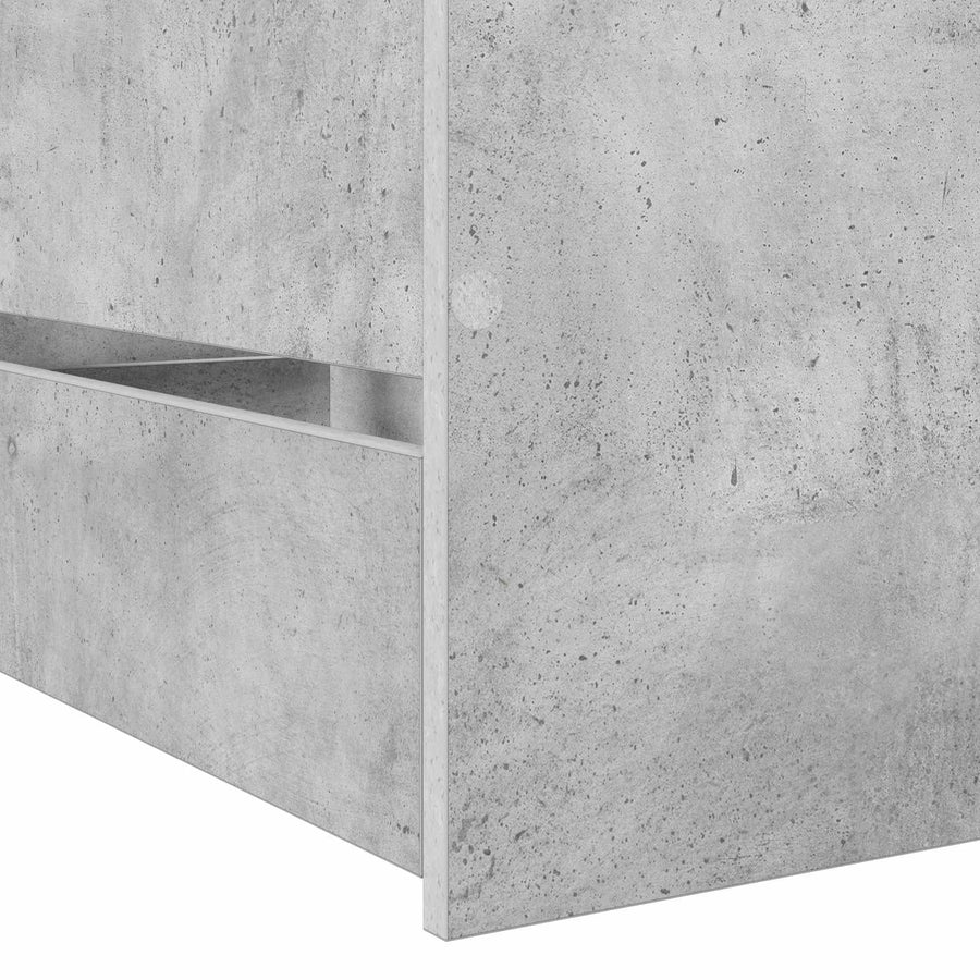 Bedframe met lade met hoofdeinde Betongrijs Bewerkt hout