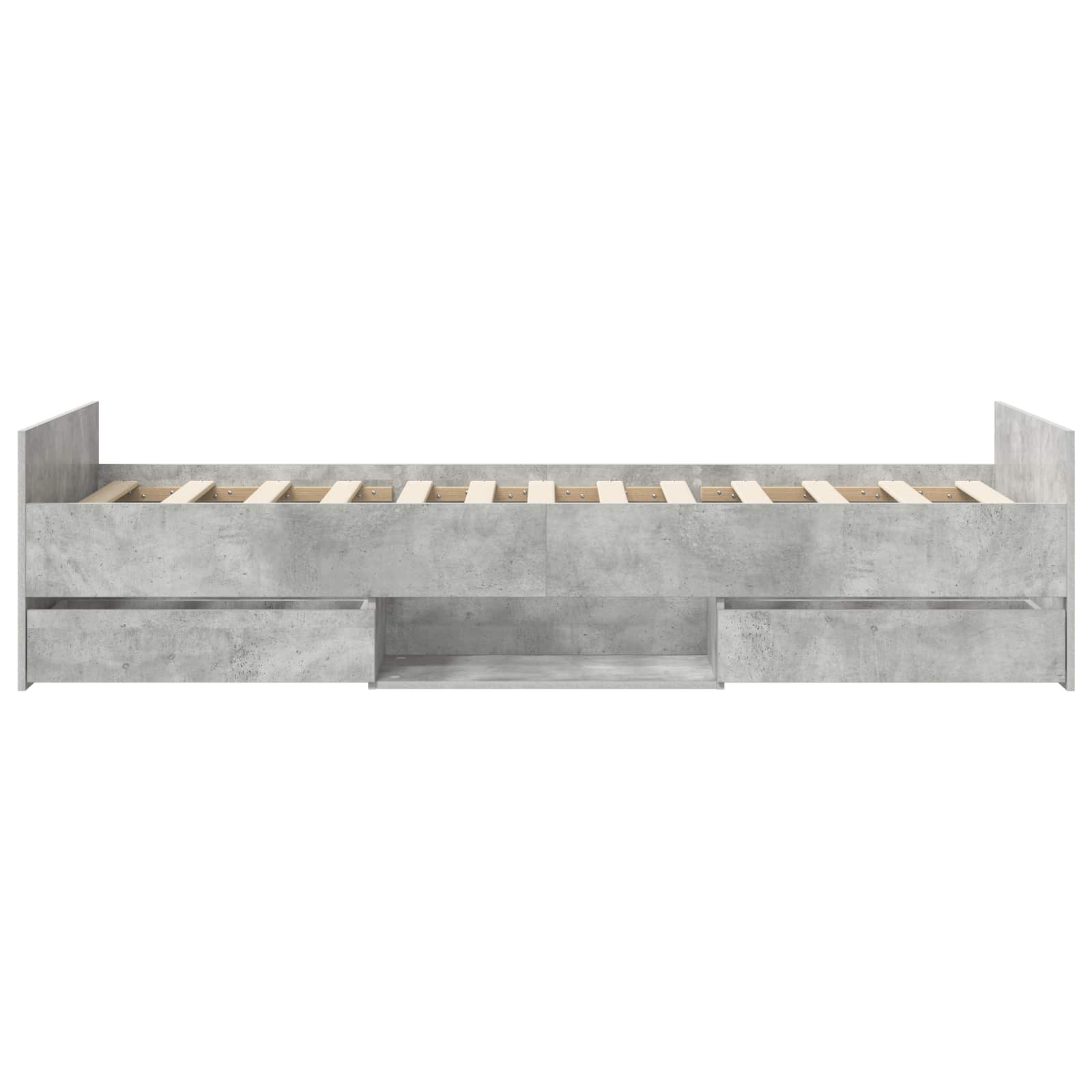 Bedframe met lade met hoofdeinde Betongrijs Bewerkt hout