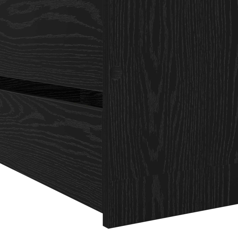 Bedframe met lade met hoofdeinde Zwart eiken Bewerkt hout