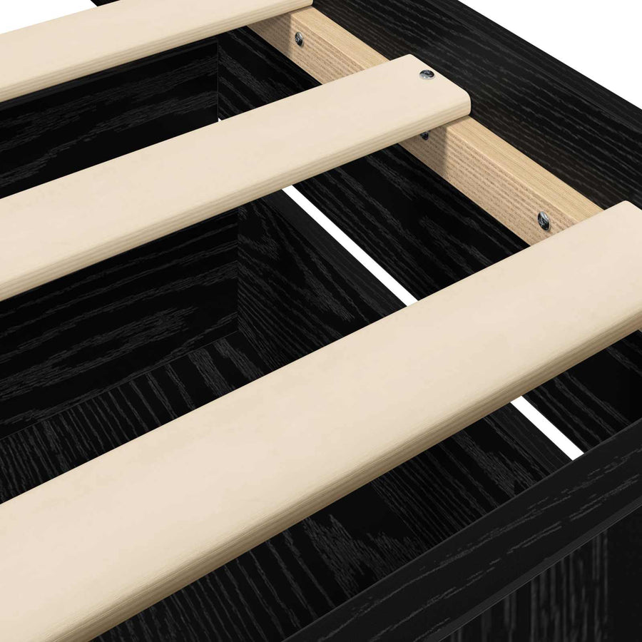 Bedframe met lade met hoofdeinde Zwart eiken Bewerkt hout