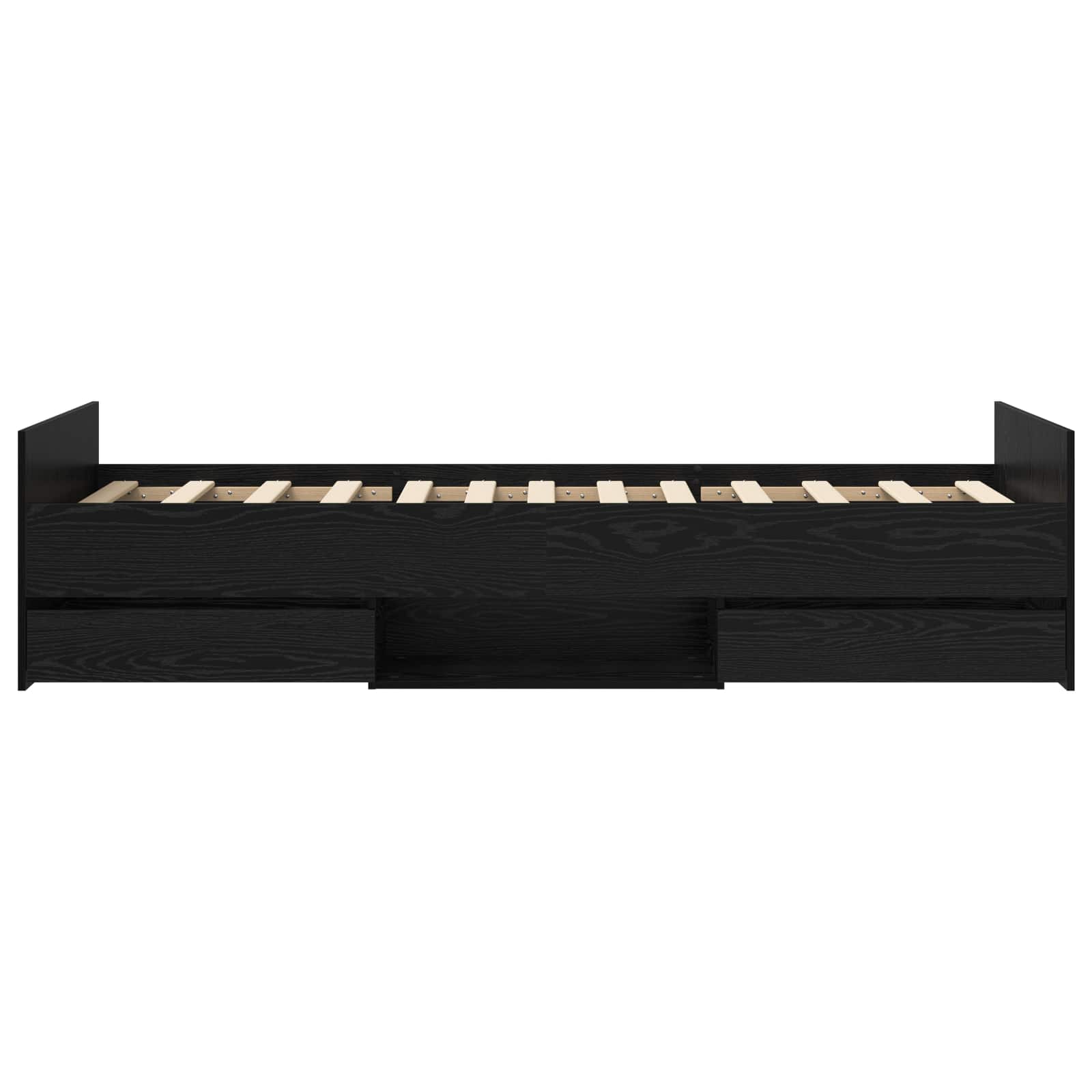 Bedframe met lade met hoofdeinde Zwart eiken Bewerkt hout