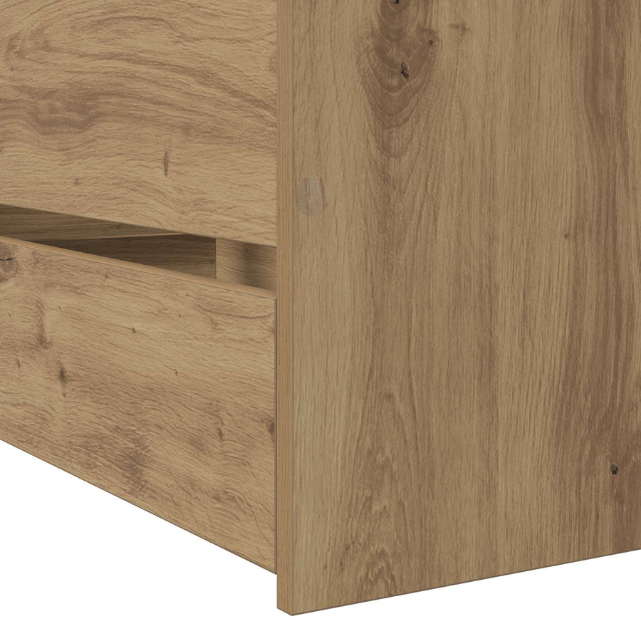 Bedframe met lade met hoofdeinde Artisanaal eiken Bewerkt hout
