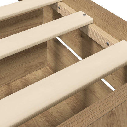 Bedframe met lade met hoofdeinde Artisanaal eiken Bewerkt hout