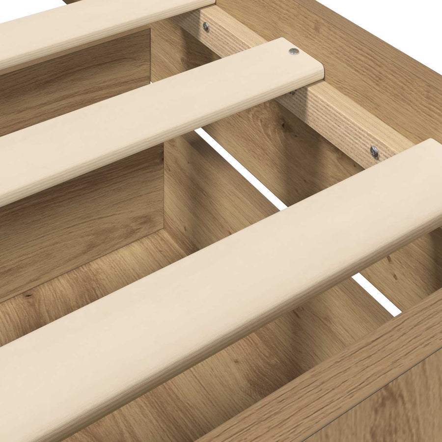 Bedframe met lade met hoofdeinde Artisanaal eiken Bewerkt hout