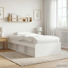 Bedframe met opslag met plank Wit 80 x 200 cm Bewerkt hout