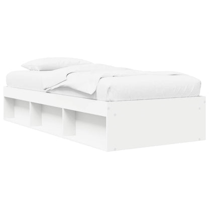 Bedframe met opslag met plank Wit 80 x 200 cm Bewerkt hout