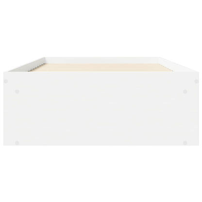 Bedframe met opslag met plank Wit 80 x 200 cm Bewerkt hout