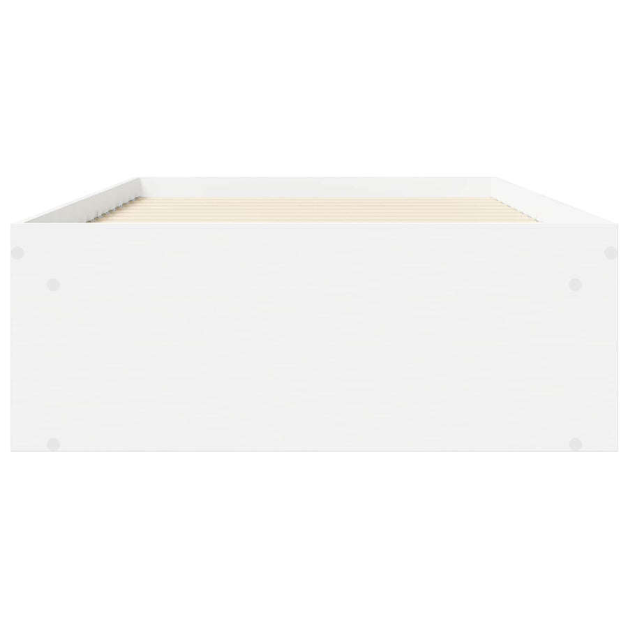 Bedframe met opslag met plank Wit 80 x 200 cm Bewerkt hout