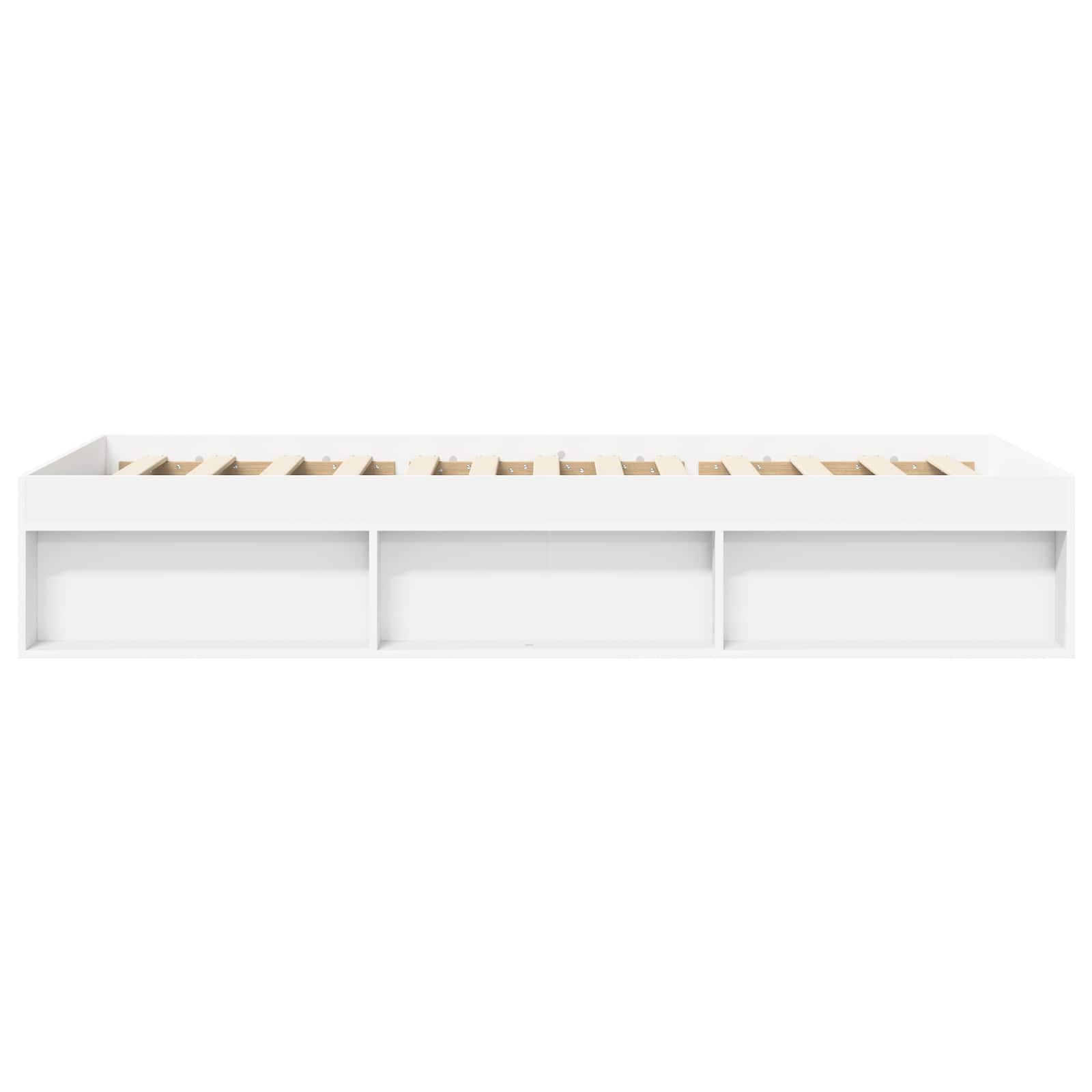Bedframe met opslag met plank Wit 80 x 200 cm Bewerkt hout