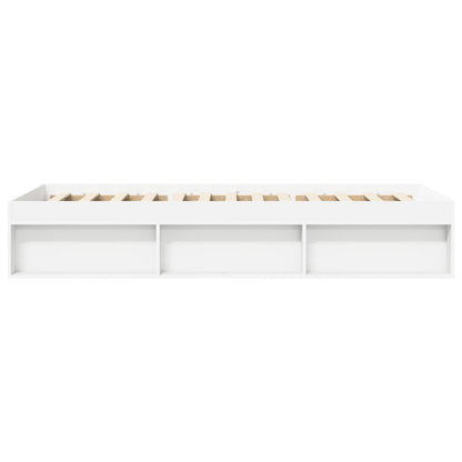 Bedframe met opslag met plank Wit 80 x 200 cm Bewerkt hout