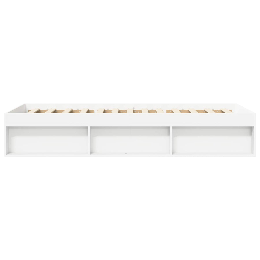 Bedframe met opslag met plank Wit 80 x 200 cm Bewerkt hout