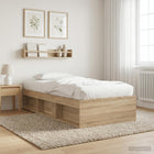 Bedframe met opslag Sonoma Eiken 80 x 200 cm Bewerkt hout