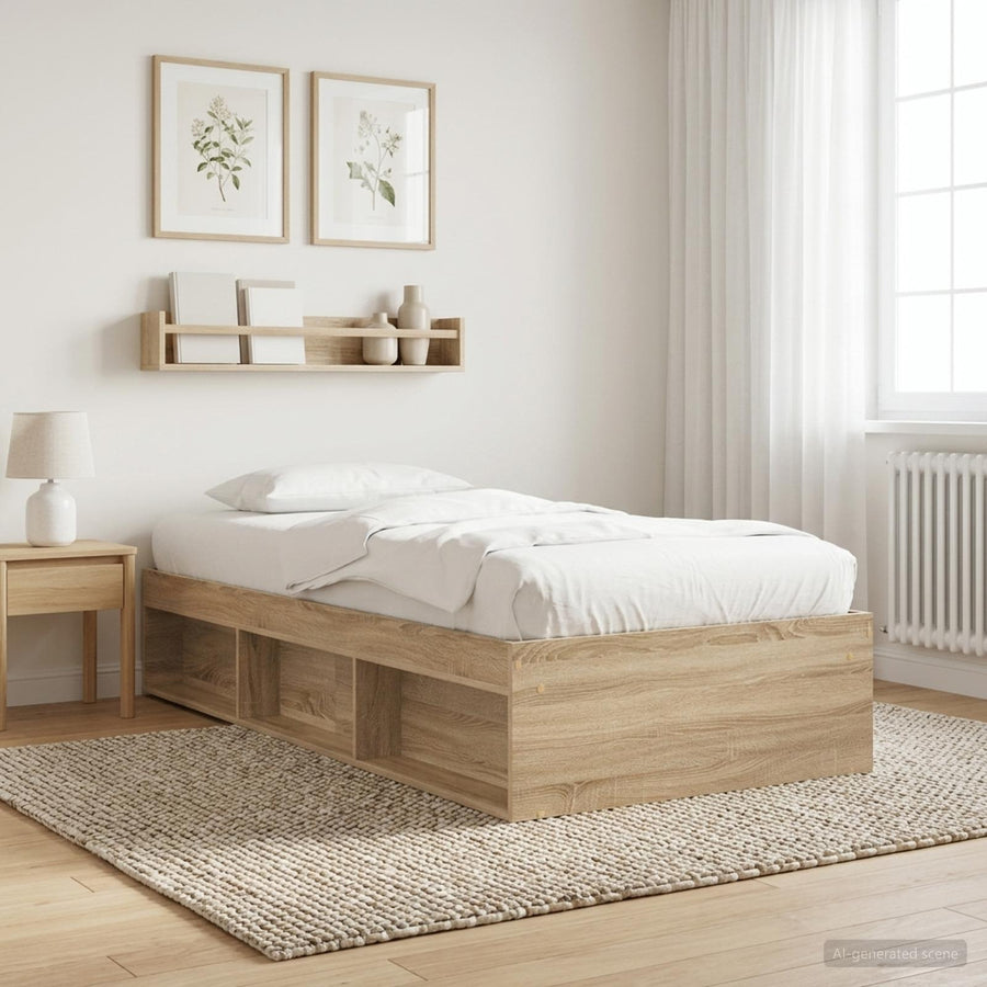 Bedframe met opslag Sonoma Eiken 80 x 200 cm Bewerkt hout