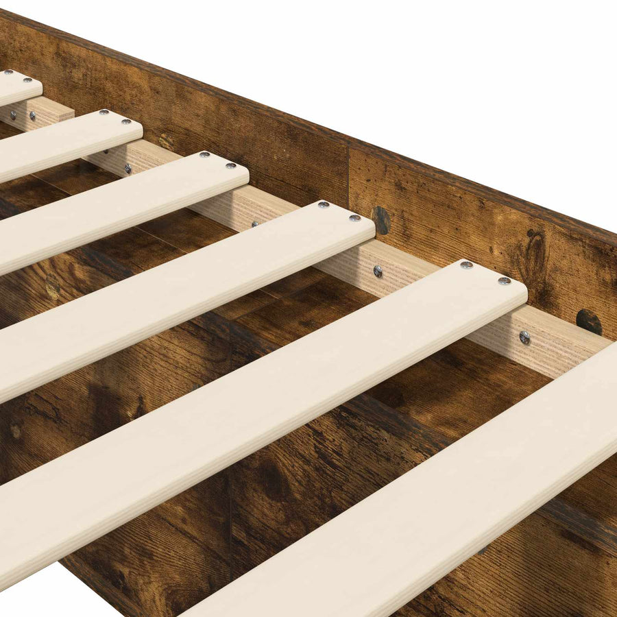 Bedframe met opslag Gerookt eiken 80 x 200 cm Bewerkt hout