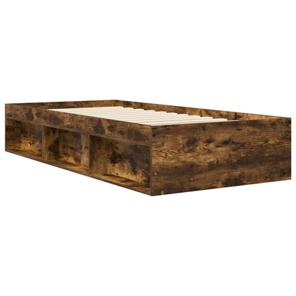 Bedframe met opslag Gerookt eiken 80 x 200 cm Bewerkt hout