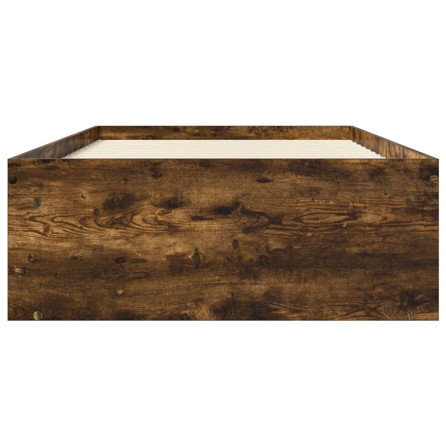 Bedframe met opslag Gerookt eiken 80 x 200 cm Bewerkt hout
