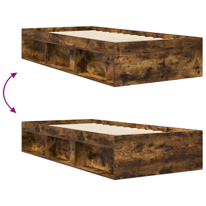 Bedframe met opslag Gerookt eiken 80 x 200 cm Bewerkt hout