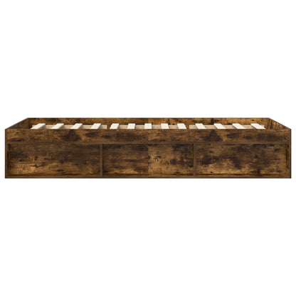 Bedframe met opslag Gerookt eiken 80 x 200 cm Bewerkt hout