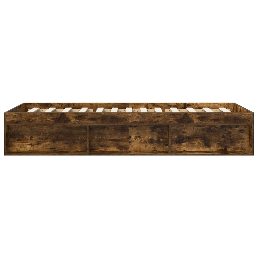 Bedframe met opslag Gerookt eiken 80 x 200 cm Bewerkt hout