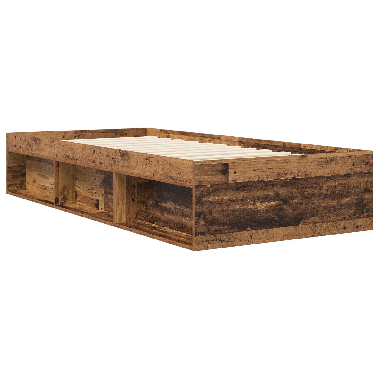 Bedframe met opslag met plank Oud hout 80 x 200 cm Bewerkt hout